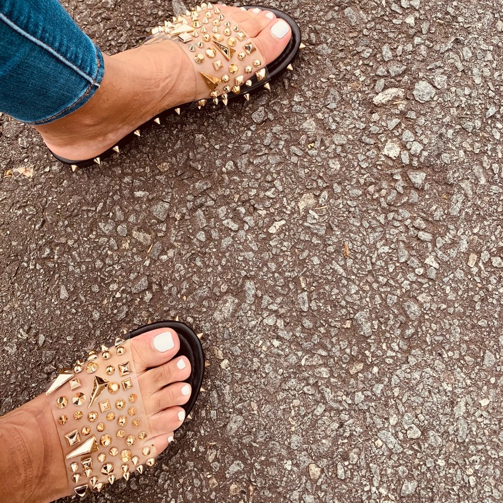 Black studded sandals